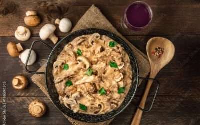 Stroganoff con champiñones